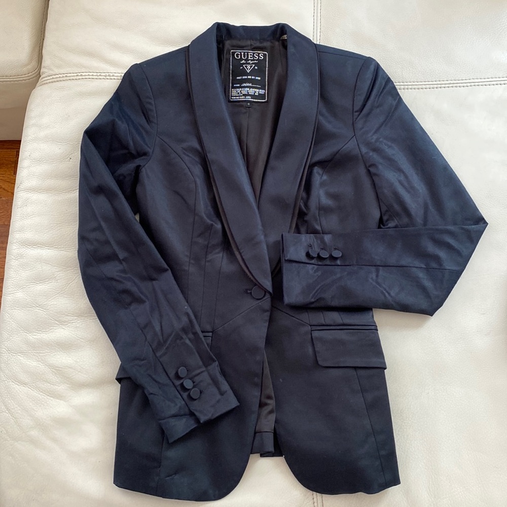 Guess blazer tuxedo style stretch fabric